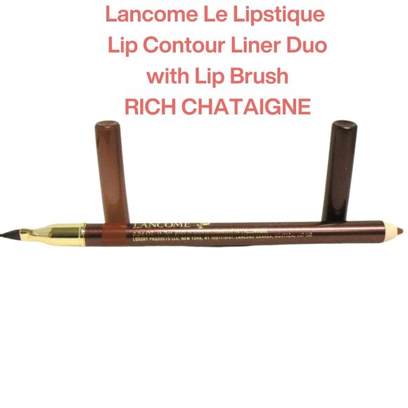 Lancome Le Lipstique Lipcolouring Lip Liner Stick Duo with Brush Rich Chataigne - Picture 1 of 5